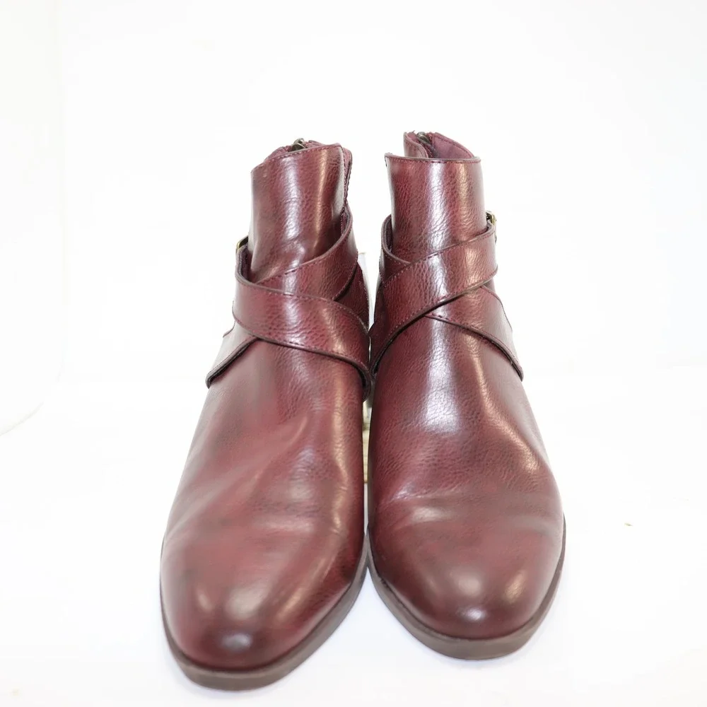 Frye and Co Pembrooke Ankle Boots 9M Burgundy Womens Dark Academia Booties
